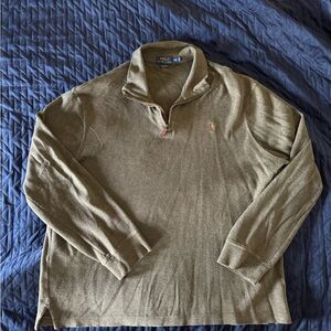 Ralph Lauren estate rib quarter zip Olive Green Men's Shirt